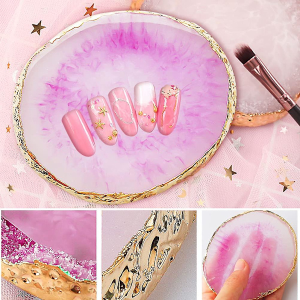 2 st nagelkonstpalett, mix nagelkonstplatta harts nagelpalett gel nagellack displaybricka nagellackspalett