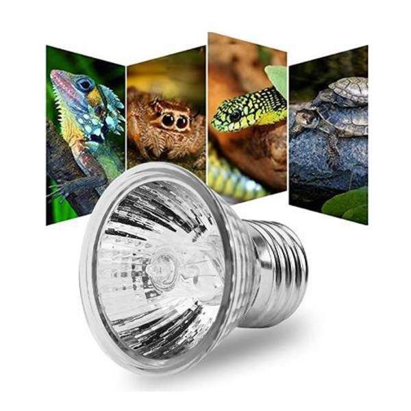 50w Reptillampe Kæledyr Padder Firben Varmepære Skildpadde Solbad Uv Lys 2STK