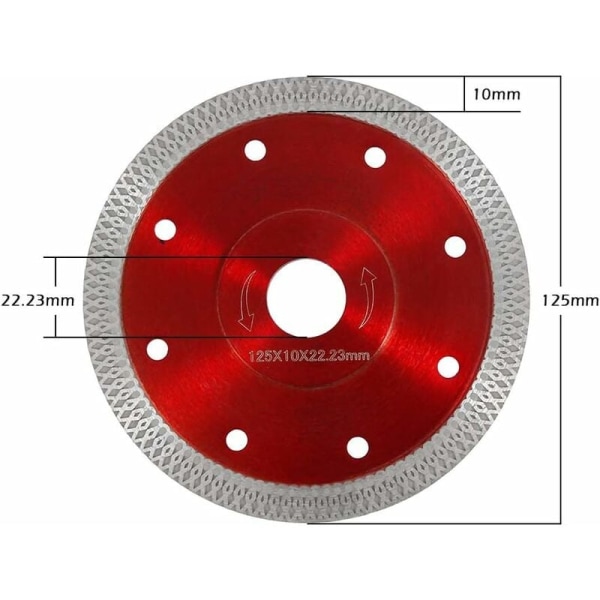 125mm Diamantklinge til fint vådt og tørt skæring, professionel Di