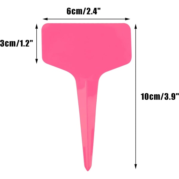 Harvinainen helmi 100 mini T-muotoinen muovinen bannerilappu, kasvitunnisteet, 6