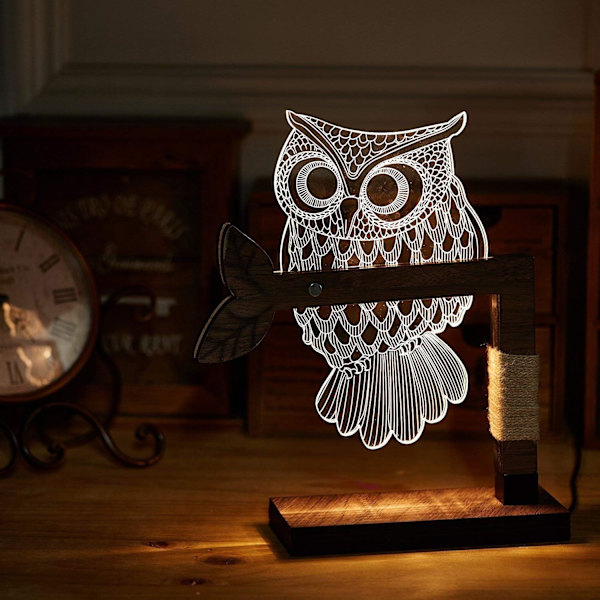 LED-sengelampe, dæmpbar natlys, bordlampe, stemningslys, tredimensionel