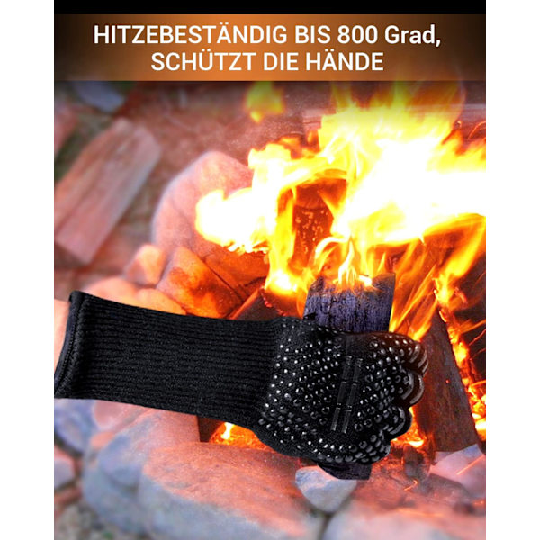 Grillhandskar, värmebeständiga ugnshandskar upp till 1472°F värmebeständighet
