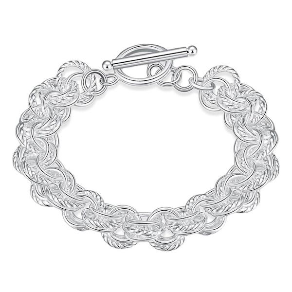 Vacker Charm Mode Bröllop Kvinnor Lady Solid Chain Armband Smycken