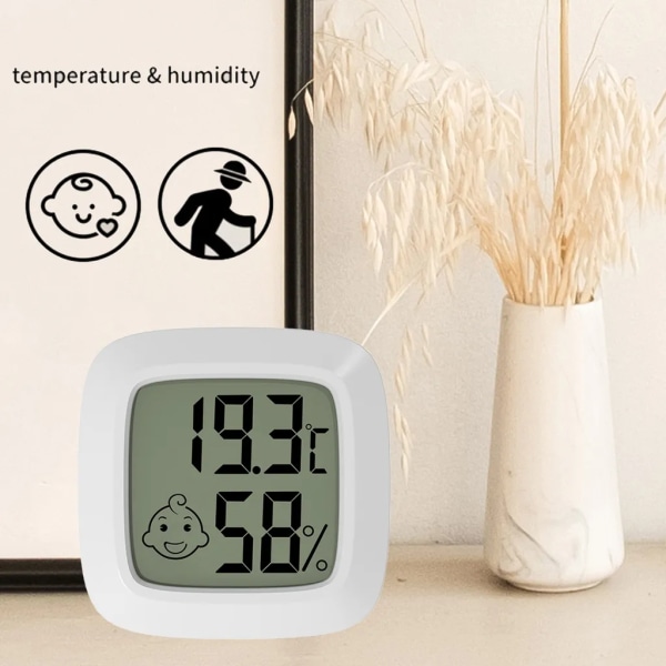 Mini LCD-termometer i ett stycke, digital hygrometertermometer, I