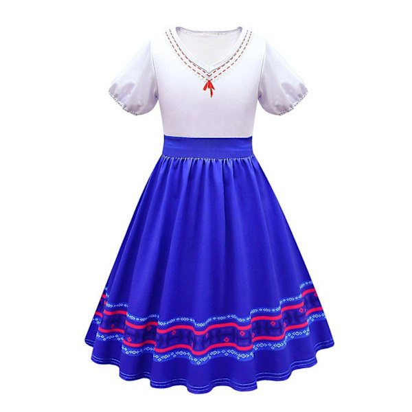 Lasten Encanto-tyttöjen mekko Encanto-asu sopii 3-10-vuotiaille（120cm）