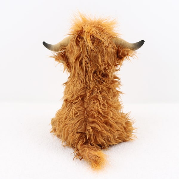 Uusi pitkäkarvainen nautakarja Highland Cow Simulation Scottish Highland Cattle Täytetty eläinhahmo 27cm