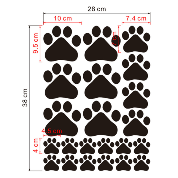 Svart hund og katt potteavtrykk veggklistremerke for soverom, hjem, oppvaskmaskin