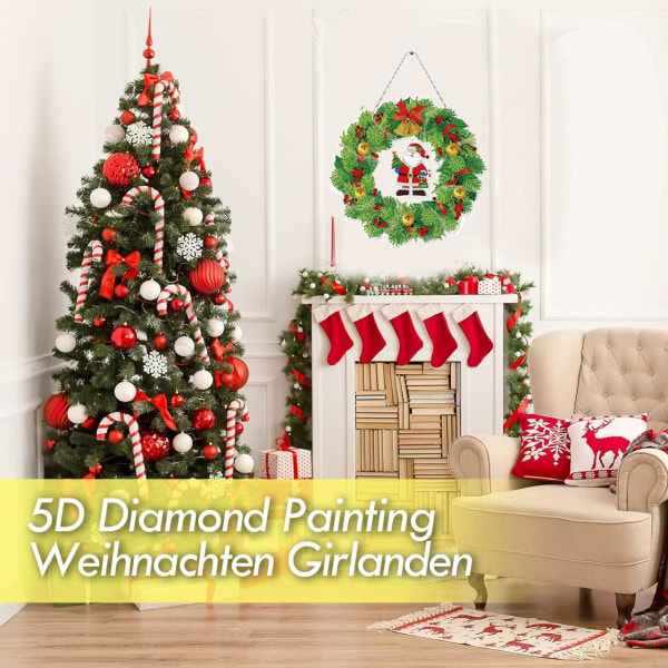 Christmas Diamond Painting Kit, 5D Full Drill Diamond Painting F