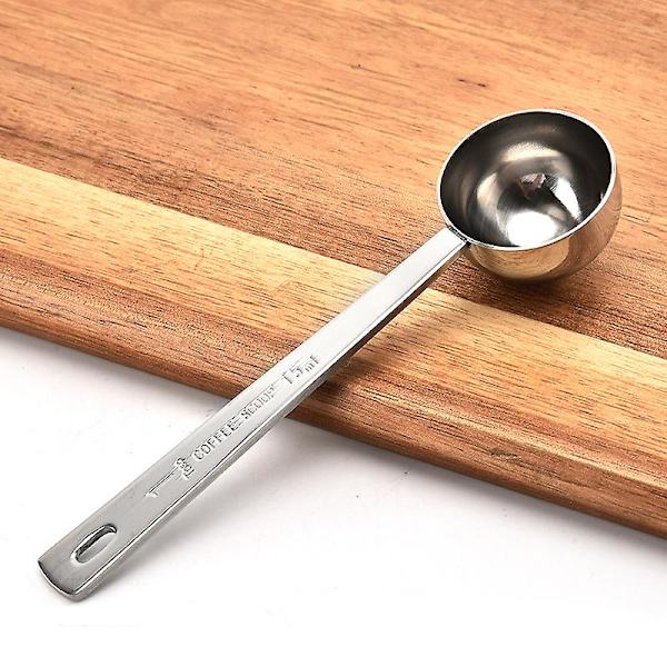 Kaffe Måleskje 1 Spiseskje Langt Håndtak Rustfritt Stål Skje For Kaffe, Melkepulver, Fruktpulver, 2stk