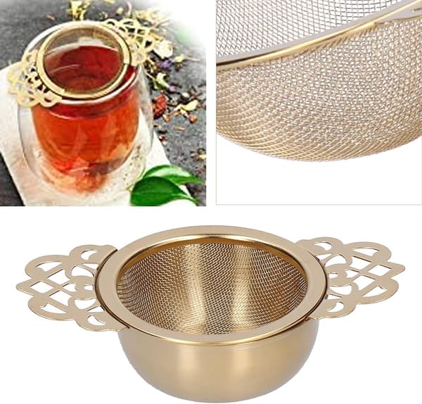 Te-filter, rustfrit stål te-filter med drypfri skål og B