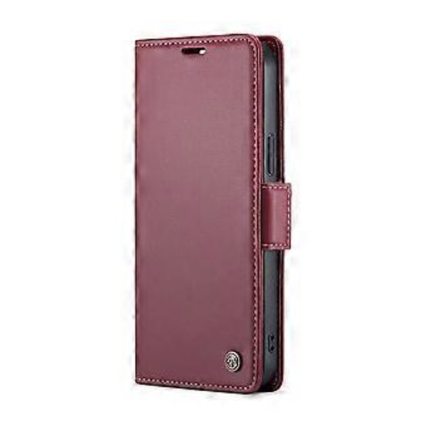 För iPhone 16 Pro Max Läderfodral CASEME 023 RFID-blockerande 3 Kortfack Mobilskal Red