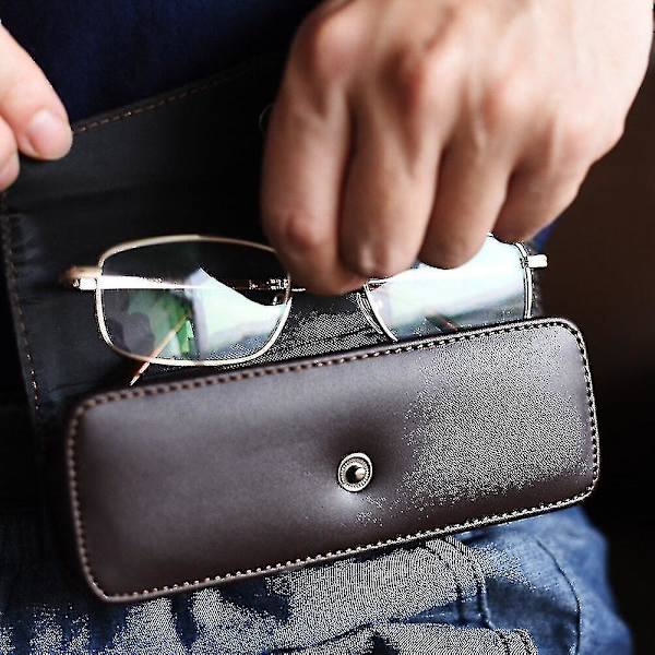 Bælte Bærbar Ko Hud Brille Etui Mænd Bærbar Læder Læsebriller Opbevaringsboks Telefon Tasker