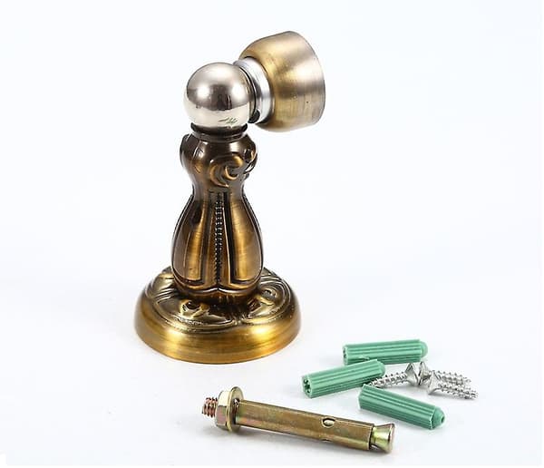 Solid magnetisk dørstopper magnetisk gulv eller vægmonteret messing dørstop