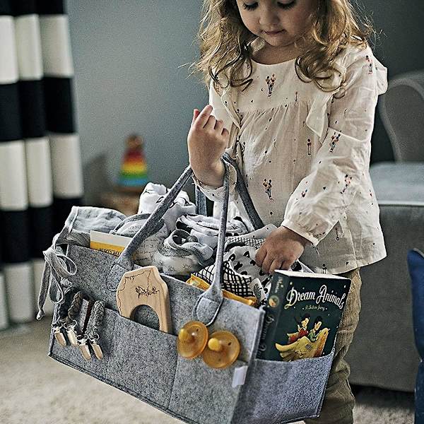 Foldbar Baby Ble Skifte Caddy Organiser Bærbar Vuggestue Opbevaringskurv