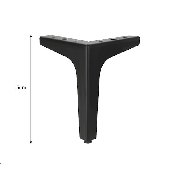 4 kpl säädettävät mustat huonekalujalat alumiiniseoskolmio keittiön jalat tuolin jalat（15cm）