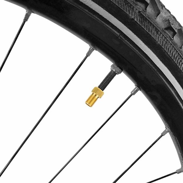 4 stk Presta til Schrader sykkelventil adapter, aluminiumlegering adapter