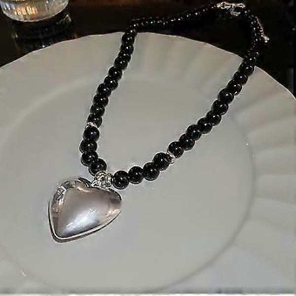 Suloinen sydänriipus kaulakoru naisille, temperamenttinen solisluuketju, korealainen opiskelijamalli, säädettävä ketju, Y2k esteettinen koru Hollow love necklace