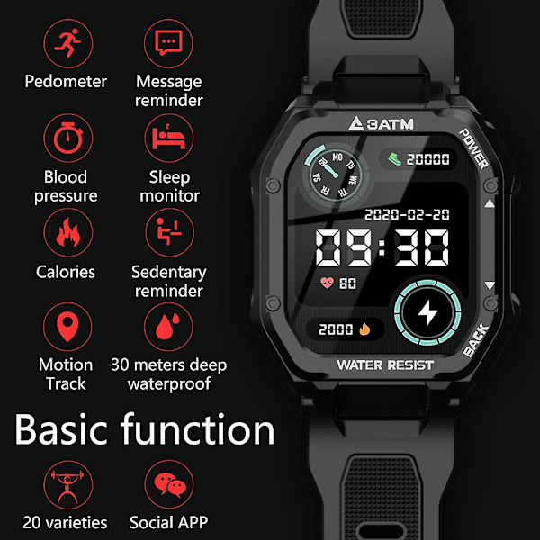C16 Bluetooth Smart Watch 1,69 tommer skærm (grøn)