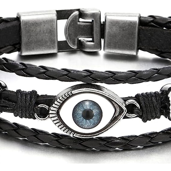 Europa och USA Turkiet Blå Öga Vävd Läder Armband