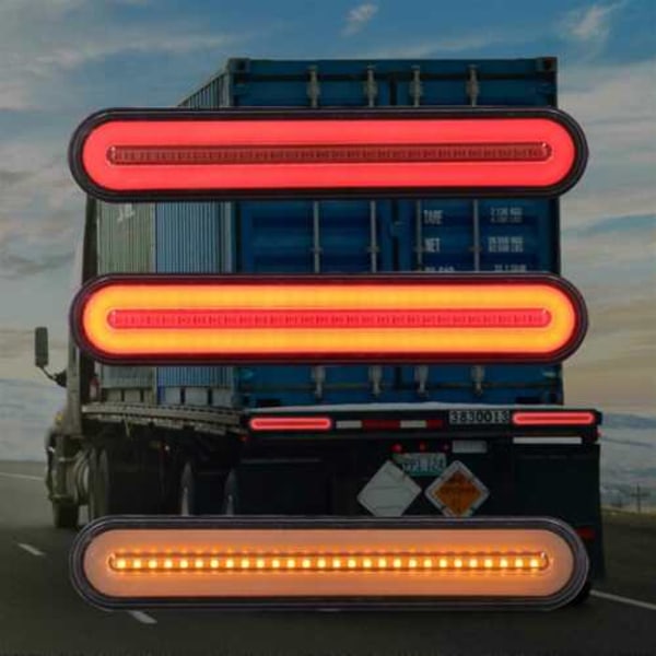 2 stk. 3 i 1 Neon LED Trailer Truck Bremslys Stoplys Signal L