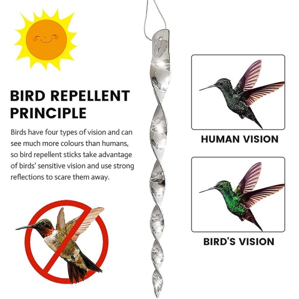 Fågelavstötande stänger, 30 delar fågelskrämmare för trädgårdar, reflekterande fågelavskräckande stänger, reflekterande skrämselstänger, produkter för fågelkontroll, plastmaterial
