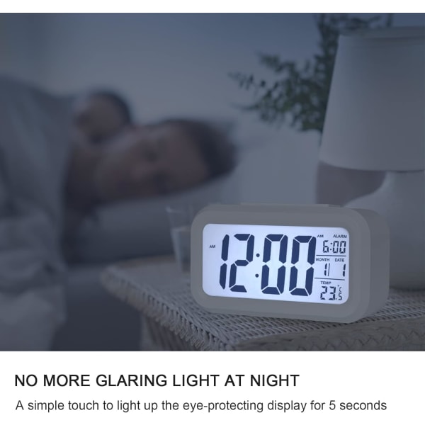 Digital väckarklocka, LED-väckarklocka med temperatur, snooze-funktion
