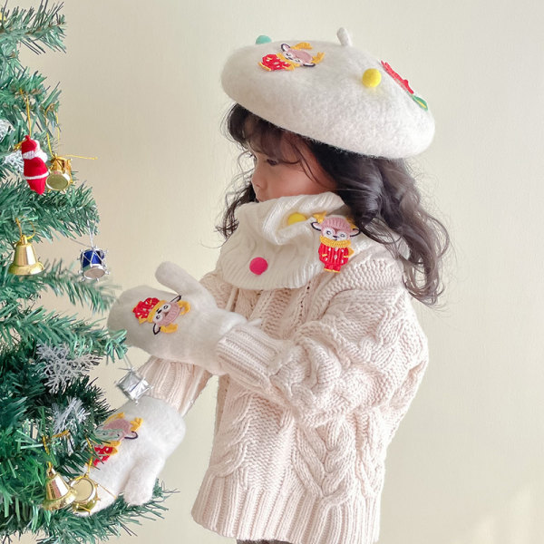 Lilla+off white, 2-delt julelue, godterifarget barne