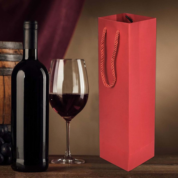10 stk gaveposer for vin, gaveposer med håndtak, champagneflaske