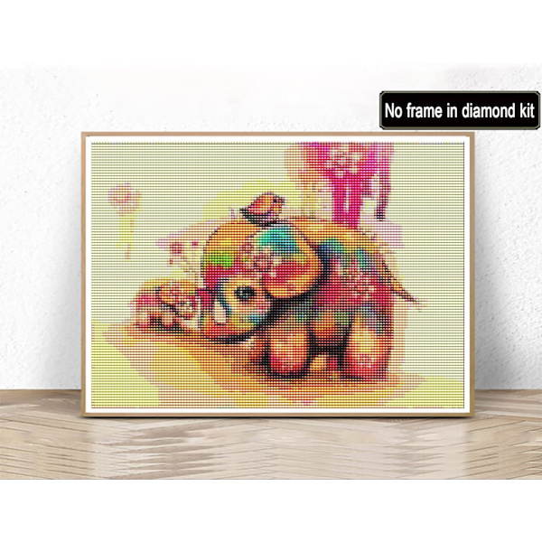 5D Diamantmaleri Kits til Voksne Dyr Elefant efter Tal, D