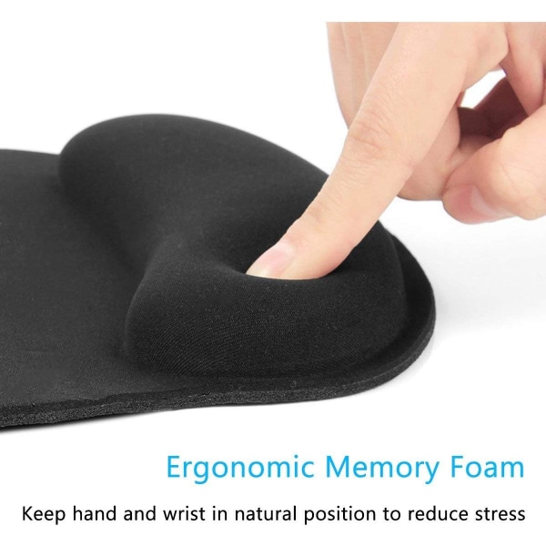 Ergonomisk musmatta - Gamer musmatta med gel handledsstöd, bekväm