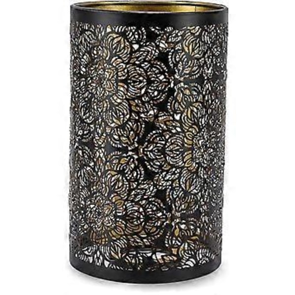 Metal lampeskærm cylindrisk rund lampeskærm blomster bordlampe gulv lampeskærm 12x12x20 cm