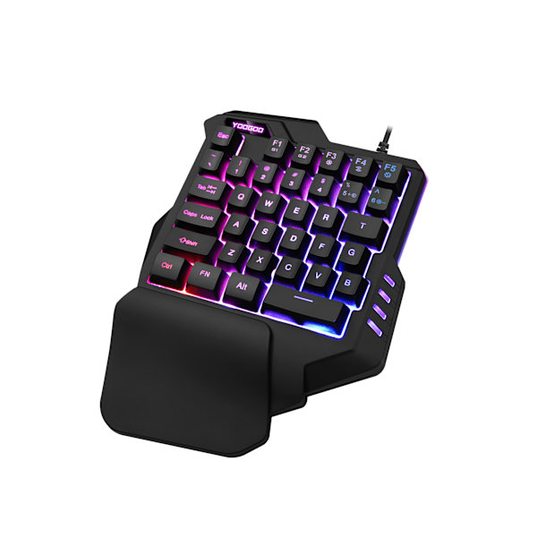 RGB-bakgrundsbelyst mini bärbar speltangentbord - Ergonomisk spelkontroll för PUBG LOL WOW DOTA2 - Stationär dator PC Mac Gamer