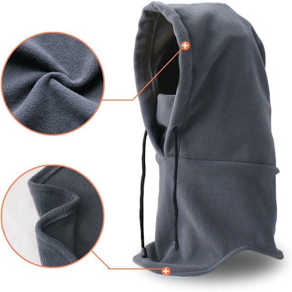 Balaklava-lue Balaclava Skimaske Fleece Multifunksjon for kaldt vær