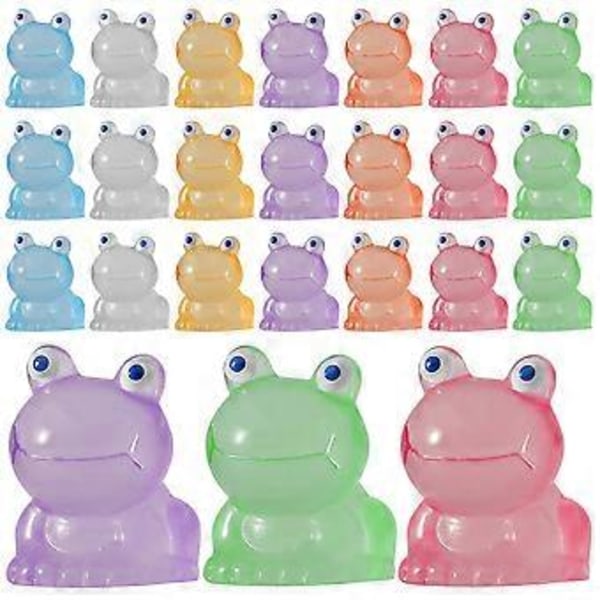 70 stk. Søte Froskefigurer Lysende Resin Miniatyr Froskestatuer Skrivebord Liten Froskedekor