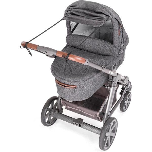 1 STK Grå baby cover för barnvagn Universal solskydd med Upf50+ Anti-Uv-skydd och hopfällbar anti/regn/vind/sol markis