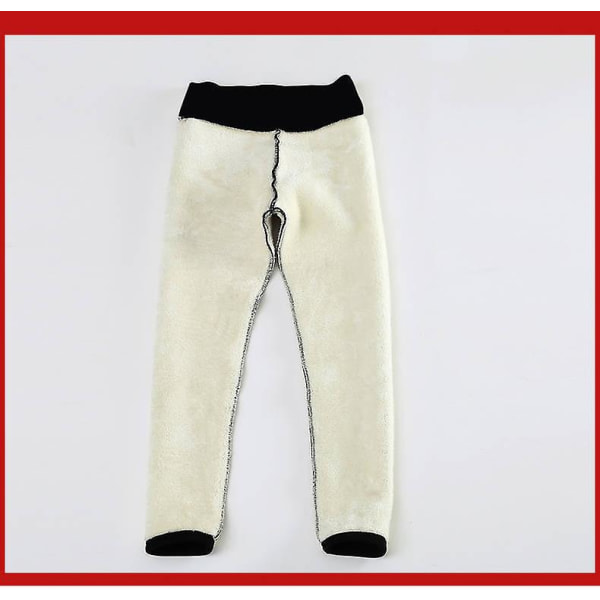 Vinter Sherpa Fleece-fodrade leggings för kvinnor, hög midja stretchiga tjocka kashmirleggings plysch varma termiska byxor（S svart）