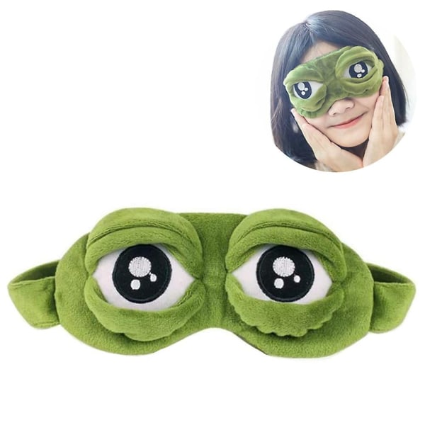 Söt grön groda roliga ögonmasker för vuxna barn rolig ögonbindel med öppna ögon Sovmask groda ögonbindel