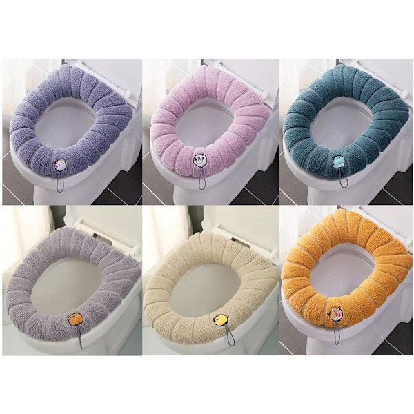 6PCS Toalettstolsskydd, Tvättbart Toalettstolsskydd, Toalettstolsskydd C