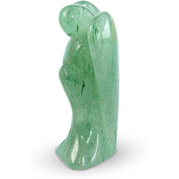 Lommebeskyttelsesengel med bøn om ro i opal-helbredende stenfigur