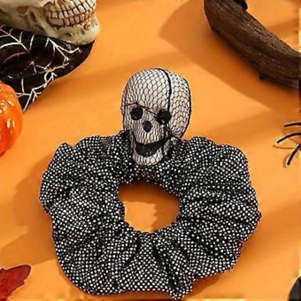 Punk-pääkallokuminauhat Cool Dark -sarjan hiuslenkit joustava hiusnauha Halloween-teemainen kuminauha festivaaliasusteet musta