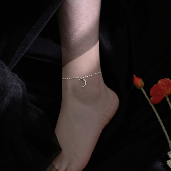 Flash Diamond Moon Anklet Naisten Niche Design
