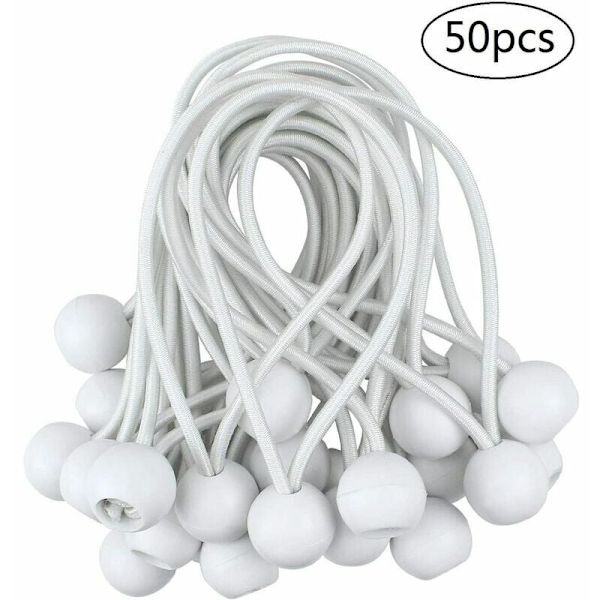 50 stk. elastiske kugle bungee-snore, presenningstrammer til pavillon, lejr