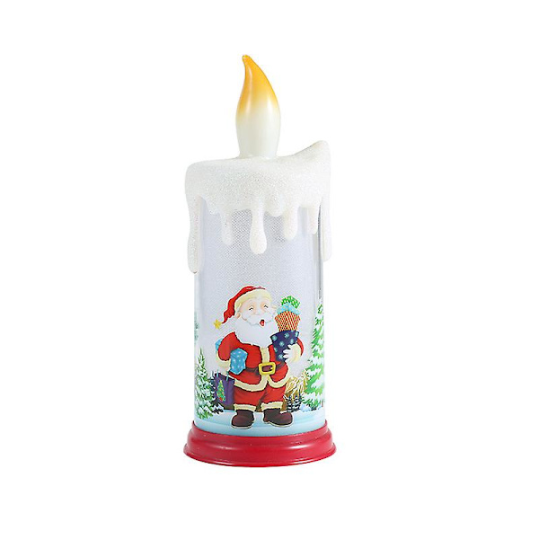 Jultomte tryckt simuleringsljuslampa heminredning