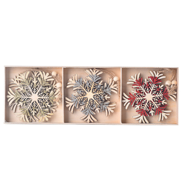 Ubehandlet DIY træ snefnug ornament træ snefnug hul