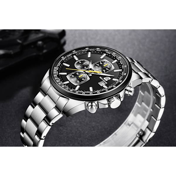 Ben Nevis Three Eyes Six Hands Multifunktionell Herrklocka i Kvarts (Silver)