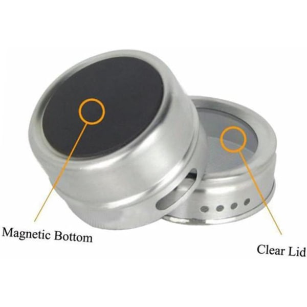 2 stk. magnetiske beholdere i rustfrit stål