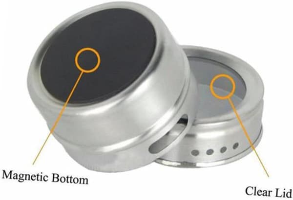 2 stk magnetiske rustfrie stålbeholdere magnetiske beholderpotter