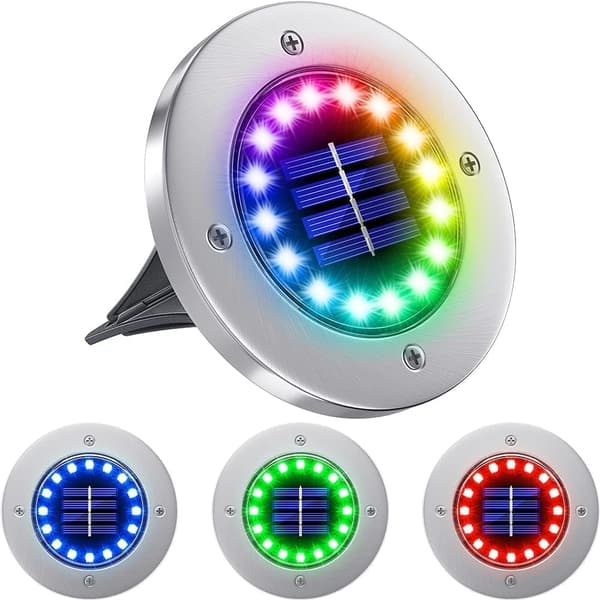 4-pack solcellslampor för marken, solcellslampor för trädgården utomhus, 16 LED U