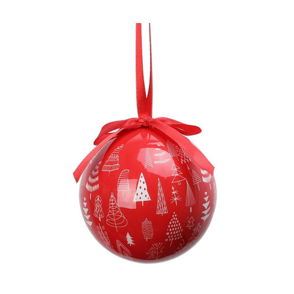 Vit trädboll med röd bakgrund Årlig julupplaga, bal