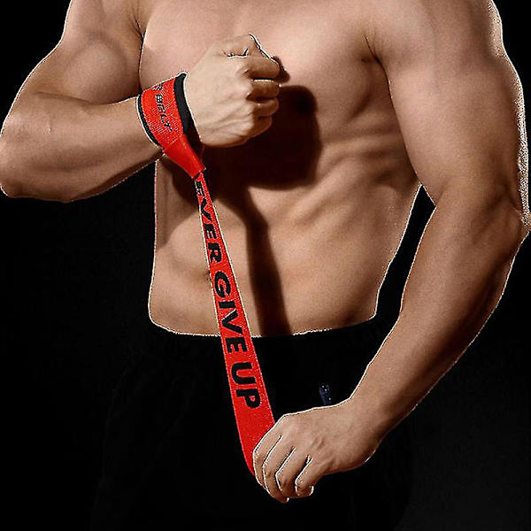 Vikter lyftremmar vadderade handledsstöd styrketräning stöd Deadlift remmar för män NEVER GIVE UP 2st Cyan